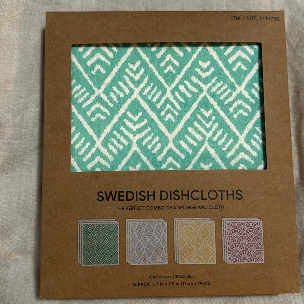 Swedish Dishcloth 12-piece Set — 6.7 x 7.5 inches each